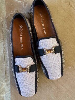 New Bernie Mev Women's Bronze Woven Horse Bit Bamboo Comfort Loafers Size 9/40